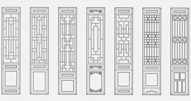 万宁常用中式仿古花窗图案隔断设计图